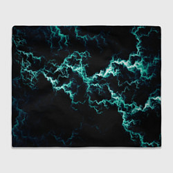 Плед флисовый Lightning light blue glow, цвет: 3D-велсофт