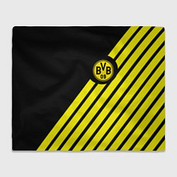 Плед флисовый Borussia geometry yellow, цвет: 3D-велсофт