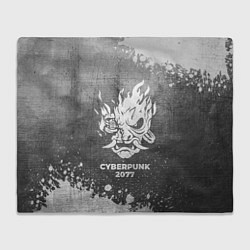 Плед флисовый Cyberpunk 2077 - grey gradient, цвет: 3D-велсофт