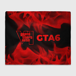 Плед флисовый GTA6 - red gradient по-горизонтали, цвет: 3D-велсофт