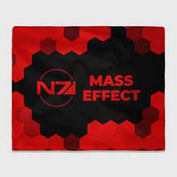 Плед флисовый Mass Effect - red gradient по-горизонтали, цвет: 3D-велсофт
