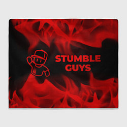 Плед флисовый Stumble Guys - red gradient по-горизонтали, цвет: 3D-велсофт
