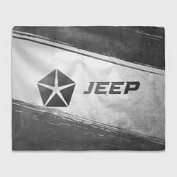 Плед флисовый Jeep - white gradient по-горизонтали, цвет: 3D-велсофт