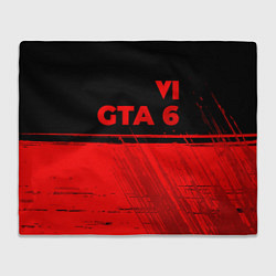 Плед флисовый GTA 6 - red gradient посередине, цвет: 3D-велсофт