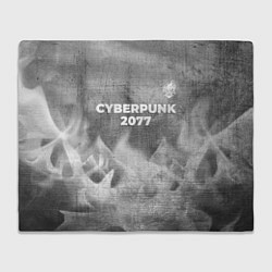 Плед флисовый Cyberpunk 2077 - grey gradient посередине, цвет: 3D-велсофт
