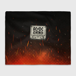Плед флисовый ACDC лого на кассете, цвет: 3D-велсофт