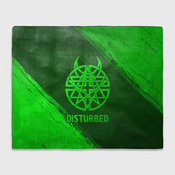 Плед флисовый Disturbed - green gradient, цвет: 3D-велсофт