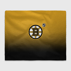 Плед флисовый Бостон Брюинз - геометрический градиент, цвет: 3D-велсофт