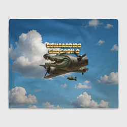Плед флисовый Bombardino Crocodillo мем, цвет: 3D-велсофт