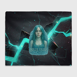 Плед флисовый Билли Айлиш синие волосы, цвет: 3D-велсофт