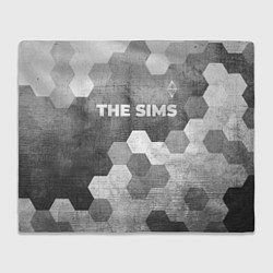 Плед флисовый The Sims - grey gradient посередине, цвет: 3D-велсофт