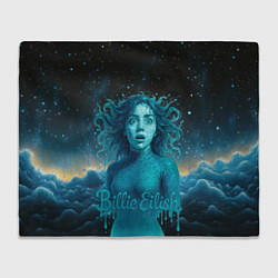 Плед флисовый Билли Айлиш из волн, цвет: 3D-велсофт