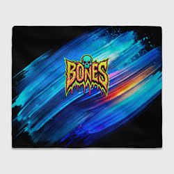 Плед флисовый Bones лого из краски, цвет: 3D-велсофт