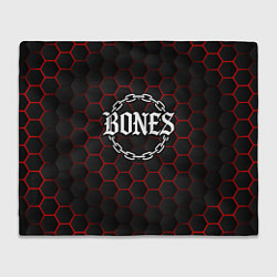 Плед флисовый Bones лого в цепях, цвет: 3D-велсофт