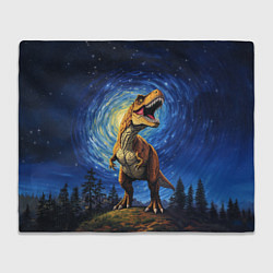 Плед флисовый Тираннозавр Рекс - звездная ночь, цвет: 3D-велсофт