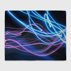 Плед флисовый Неоновая абстракция на темном, цвет: 3D-велсофт