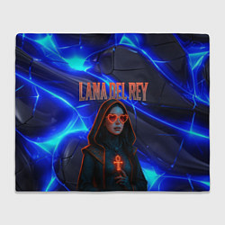 Плед флисовый Lana Del Rey киберпанк, цвет: 3D-велсофт