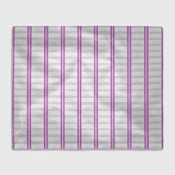 Плед флисовый Color white cage pink line, цвет: 3D-велсофт
