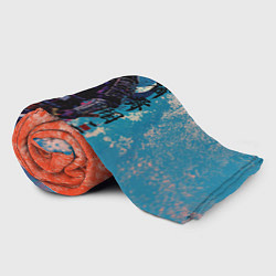 Плед флисовый Призрачный самурай - краски, цвет: 3D-велсофт — фото 2