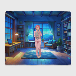 Плед флисовый Сиратори Айра хочет спать, цвет: 3D-велсофт