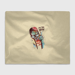 Плед флисовый Включи мозги, цвет: 3D-велсофт