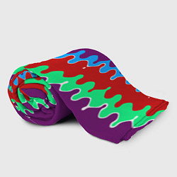 Плед флисовый Фиолетовый с искажёнными абстрактными полосами, цвет: 3D-велсофт — фото 2