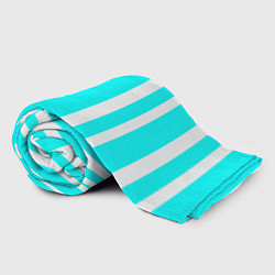 Плед флисовый Color blue white stripes, цвет: 3D-велсофт — фото 2