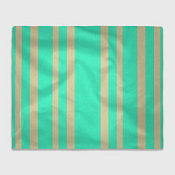 Плед флисовый Color blue beige stripes, цвет: 3D-велсофт