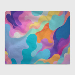 Плед флисовый Разноцветные красивые облака, цвет: 3D-велсофт