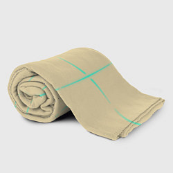 Плед флисовый Color beige green stripes, цвет: 3D-велсофт — фото 2