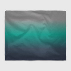 Плед флисовый Градиент серо-зеленый, цвет: 3D-велсофт