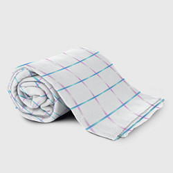 Плед флисовый Color white blue stripes, цвет: 3D-велсофт — фото 2