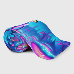 Плед флисовый Бендер на сказочной неоновой грибной планете - ней, цвет: 3D-велсофт — фото 2