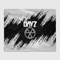 Плед флисовый Dayz белые краски лого, цвет: 3D-велсофт