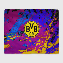 Плед флисовый Borussia абстрактные краски, цвет: 3D-велсофт