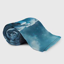 Плед флисовый Воин волк зимой, цвет: 3D-велсофт — фото 2