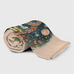 Плед флисовый Сова разделенная на день и ночь абстракция, цвет: 3D-велсофт — фото 2