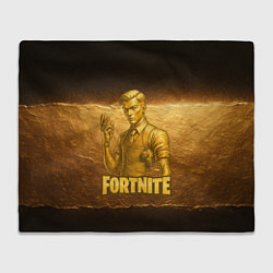 Плед флисовый Fortnite золотой Мидас, цвет: 3D-велсофт
