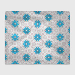 Плед флисовый Цветочно-геометрический узор, цвет: 3D-велсофт