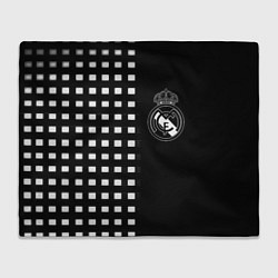 Плед флисовый Real Madrid клетка, цвет: 3D-велсофт