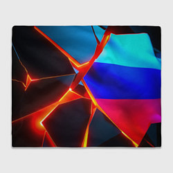 Плед флисовый Russia flag fractures, цвет: 3D-велсофт