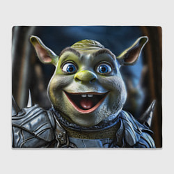 Плед флисовый Крупное лицо Шрека, цвет: 3D-велсофт