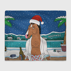 Плед флисовый Новогодний Конь Боджек, цвет: 3D-велсофт