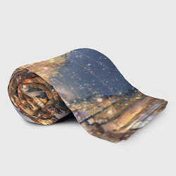 Плед флисовый Новый год в Москве новогодняя елка, цвет: 3D-велсофт — фото 2