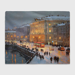 Плед флисовый Предновогодний Санкт-Петербург, цвет: 3D-велсофт