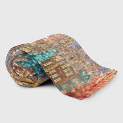 Плед флисовый Новогодний город в блестках, цвет: 3D-велсофт — фото 2