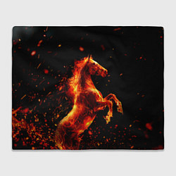 Плед флисовый Пламенный конь, цвет: 3D-велсофт