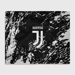 Плед флисовый Juventus белые штрихи красок, цвет: 3D-велсофт