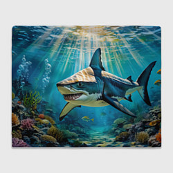 Плед флисовый Хищник кораллового рифа, цвет: 3D-велсофт