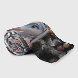 Плед флисовый Новогодняя лошадка у елки, цвет: 3D-велсофт — фото 2